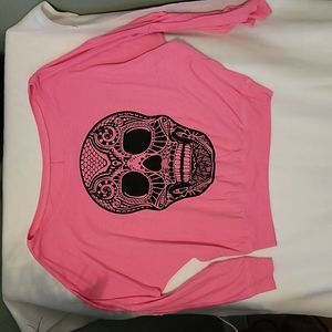 Electro Threads Pink top with Skull